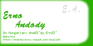 erno andody business card